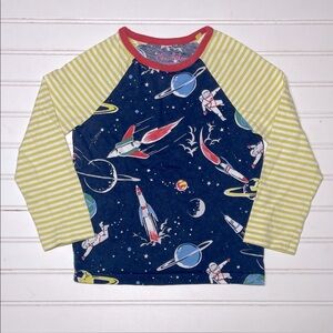 MINI BODEN VGUC Rocket Ship Outer Space Astronaut Raglan Long Sleeve Shirt